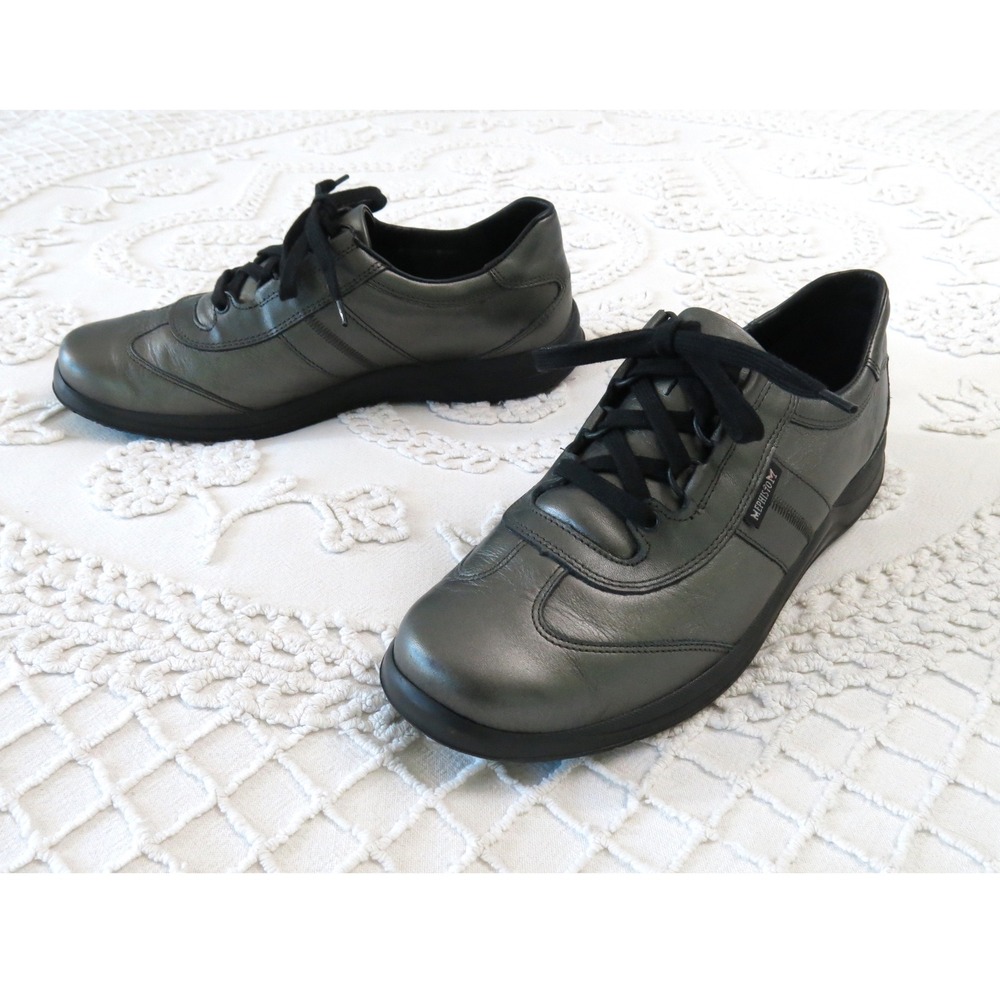 Mephisto Runoff Air-Jet Womens 9 Metallic Pewter Leather Walking Shoes Oxfords